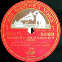  HMV : Michelangeli - Brahms Paganini Variations
