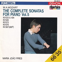 Denon Japan : Pires - Mozart Sonatas Volume 05