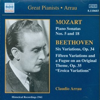 Naxos Great Pianists : Arrau - Mozart, Beethoven