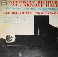 �CBS At Carnegie Hall : Richter - Beethoven Sonatas 3, 14 & 22