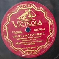 HMV : Cortot - Schubert Piano Trio No. 1