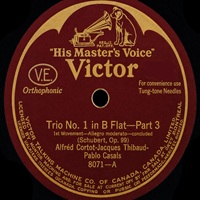 HMV : Cortot - Schubert Piano Trio No. 1